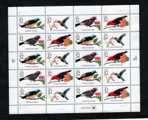 3222-3225 Tropical Birds, MNH sheet/20 (#B1111)