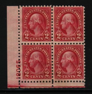 1924 Sc 583 MNH original gum plate block 18065LL CV $110