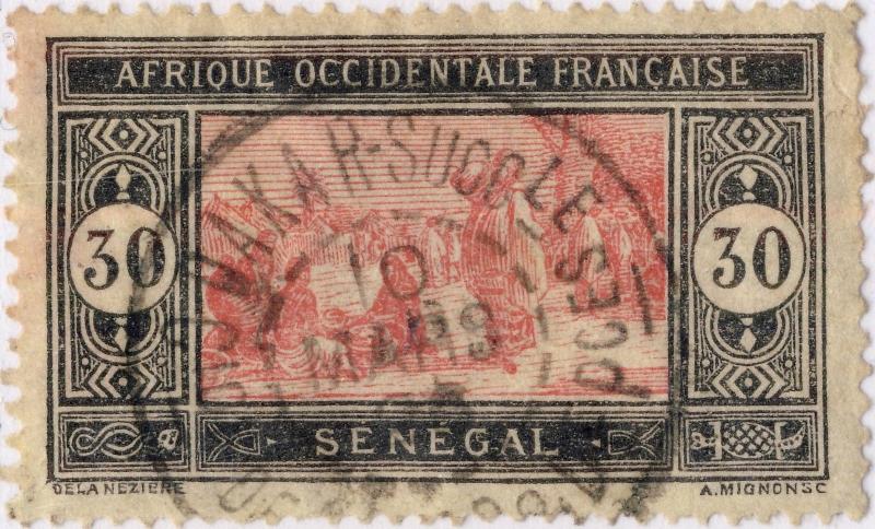 SÉNÉGAL - 1926 CAD DOUBLE CERCLE DAKAR-SuccrLE / Cion de DAKAR et DEPces /N°61