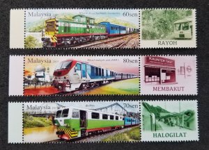 *FREE SHIP Malaysia Public Transport Train In Sabah 2015 Railway (stamp tab MNH