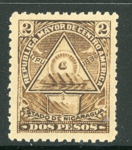 Nicaragua 1898 Coat of Arms 2P Original Seebeck Unwmk Scott 109K Mint Z755