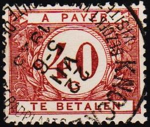 Belgium. 1919 40c  S.G.D328 Fine Used