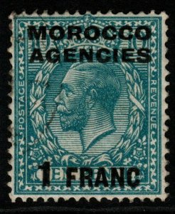 MOROCCO AGENCIES SG210 1925 1f on 10d YURQUOISE-BLUE USED