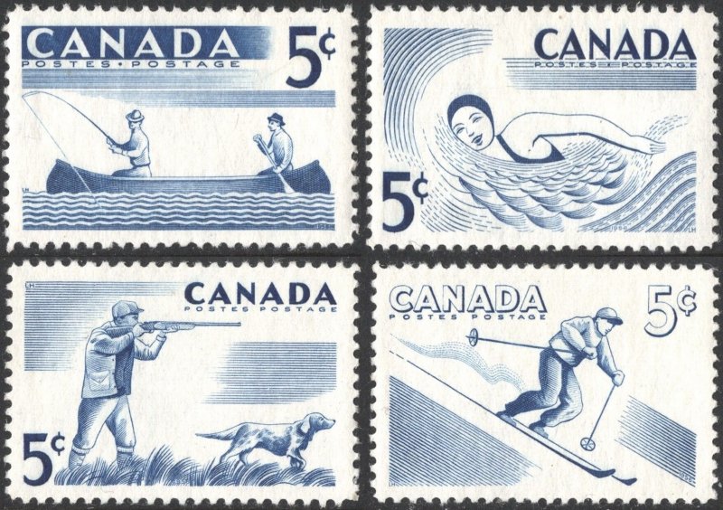 SC#365-68 5¢ Outdoor Recreation Singles (1956) MLH