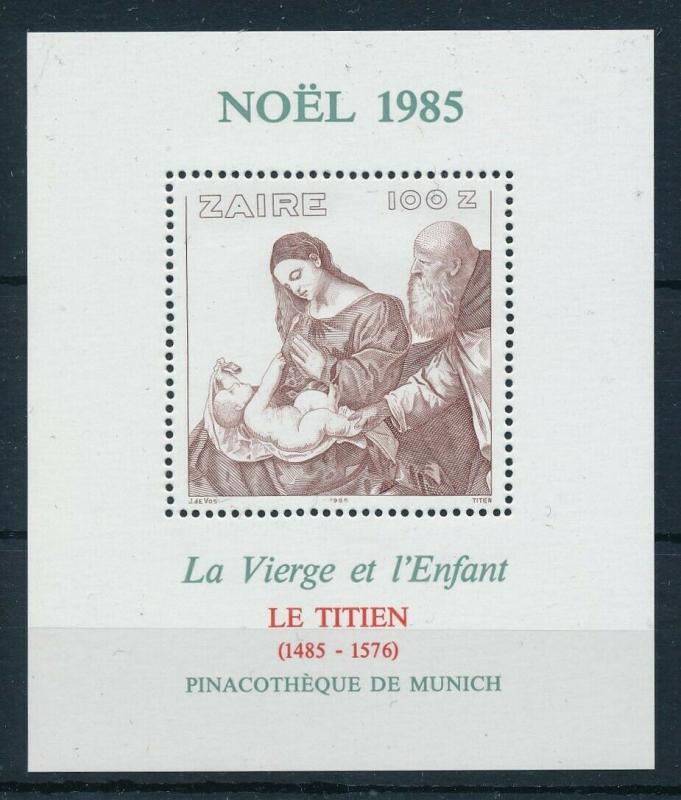 [98457] Zaire 1985 Christmas Weihnachten Noël Painting Tizian Sheet MNH