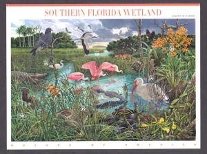 #4099 Southern Florida Wetlands S/Sheet of 10 - MNH