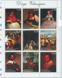 M1875 - TAJIKISTAN, 2000 MINIATURE SHEET: Diego Velazquez, Art, Spain