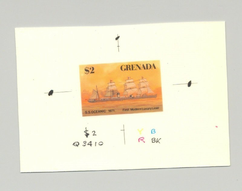 Grenada #1524 SS Oceanic, Luxury Liner, Sailing Ship, 1v. imperf chromalin proof