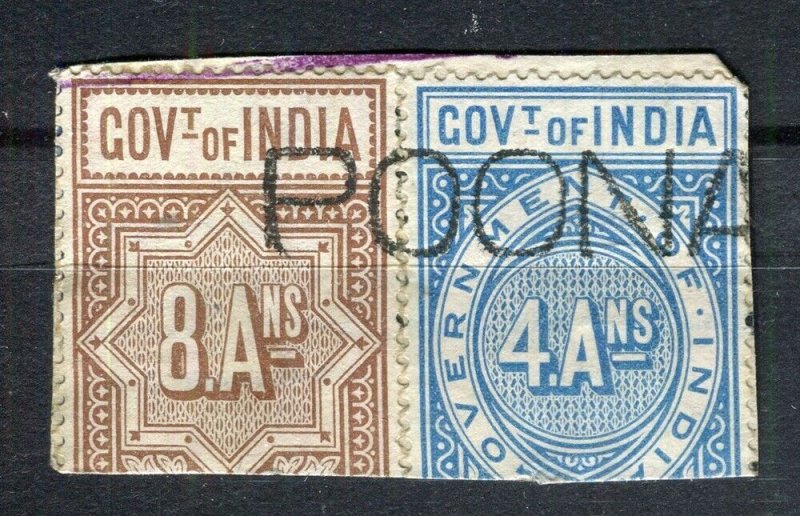 INDIA; 1890s-1900s classic early QV Telegraph issues fine USED Postmark PIECE