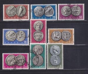 Greece 639-647 U Coins On Stamps (B)