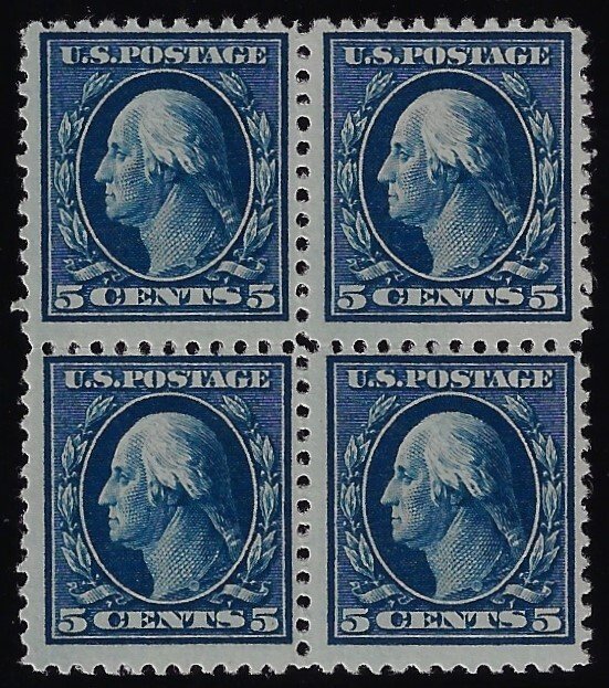 Scott #504 - $55.00 – Fine -OG-NH – Block of four. Stunning rich shade.