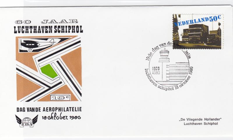 netherlands 1980 flight stamps cover ref r16210