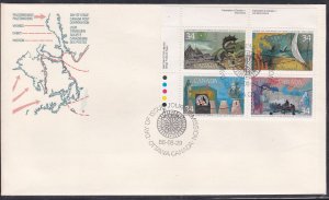 Canada # 1107a, Exploration of Canada Corner Block, First Day Cover