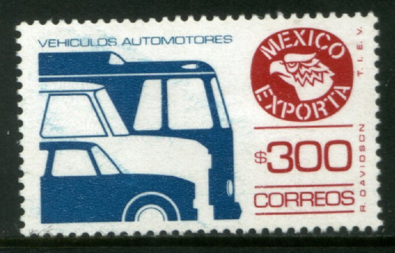 MEXICO Exporta 1495, $300P Cars/Buses Fosforescent Paper 10 MINT, NH. VF.