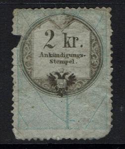 Austria 2kr advertisement rev stamp mixed cond, see notes - Lot 052117