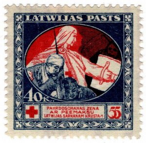 (I.B) Latvia Postal : Red Cross 40k+55k