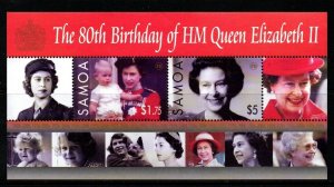 SAMOA SGMS1181 80th BIRTHDAY OF QUEEN ELIZABETH MNH