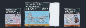 Marshall Islands - 1986 Pacific Maps 3 Stamp Set Scott #107-9 13P-052