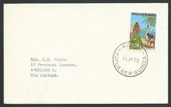 PAPUA NEW GUINEA 1972 cover WEWAK cds......................................59749