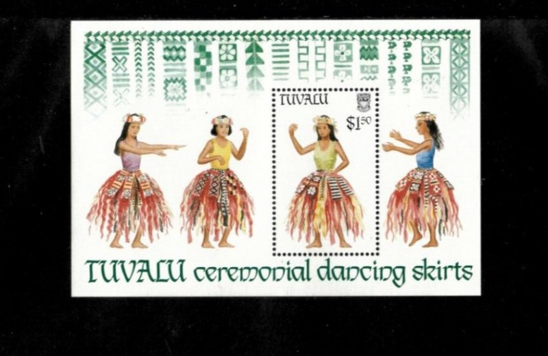 Tuvalu 1989 - Dancing Skirts - Souvenir Stamp Sheet - Scott #519 - MNH
