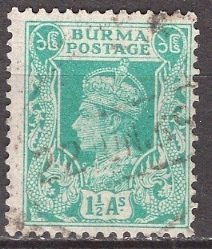 Burma; 1938: Sc. # 23: Used Single Stamp