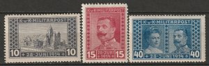 Bosnia 1917 Sc B13,B14a,B15 set MH*