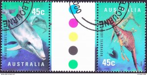 AUSTRALIA 1998 45c Planet Ocean Gutter Pair SG1822/3 FU