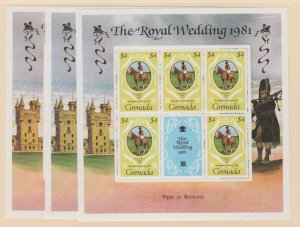 Grenada Scott #1051-1052-1053 Stamp - Mint NH Souvenir Sheet