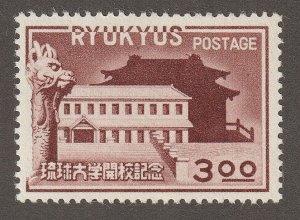 EDSROOM-17250 Ryukyus Islands 14 MNH 1951 Complete Ryukyu University CV$45