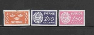 SWEDEN #1483-1485 1984 POSTAL SAVING CENTENARY MINT VF NH O.G