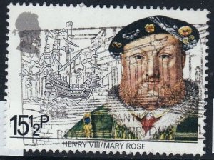 G. Britain 1982 - Maritime Heritage -  Henry VIII & Mary Rose -  15 1/2p used