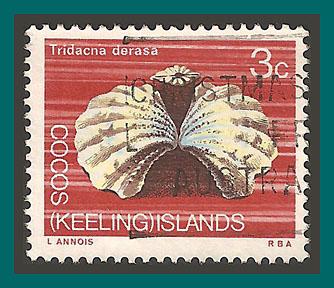 Cocos 1969 Reef Clam, used  10,SG10