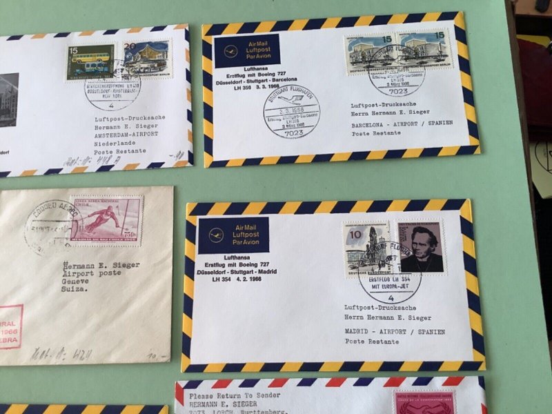 Airmail flight cover mixed world 9 items  Ref A1473