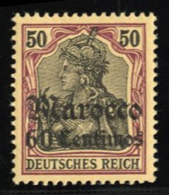 German Colonies, German Offices in Morocco #27 Cat$52.50, 1905 60c on 50pf, n...