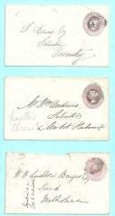 ​1851 Great Britain Vintage Postal Stationery 3 covers used to Solicitors
