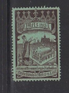 German Advertising Stamp- 1913 Metz Conference of German Catholics