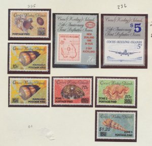 COCOS ISLANDS - Scott 216 and 225 / / 236 - MNH - RARE overprint issue -