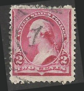 # 220 Used No Ink at 2 Plate Damage???? Carmine George Washington