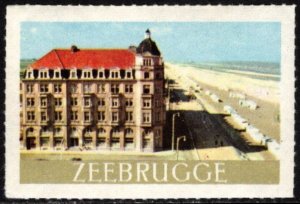 Vintage Belgium Poster Stamp Zeebrugge Port and Seaside Resort MNH