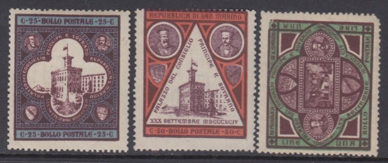 SAN MARINO - Sassone n.23-25 MH*  cv 135$