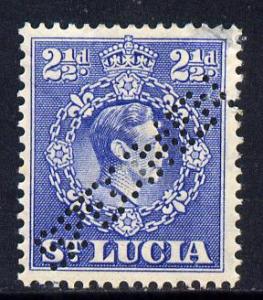 St Lucia 1938-48 KG6 2.5d ultramarine with straight-line ...