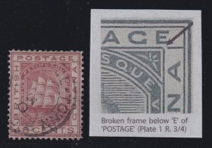 British Guiana, SG 133a, used Broken Frame variety