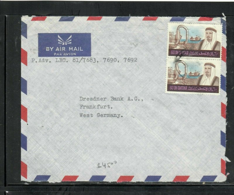 QATAR COVER (P0206B) SHEIK  60DH OIL X  2 ON A/M BANK COVER TO GERMANY