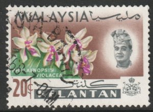 Malaya Kelantan Scott 97 - SG109, 1965 Orchids 20c used