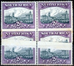 South Africa 1931 2d Slate-Grey & Lilac SG44bw var Exploded Paper Join of Exc...