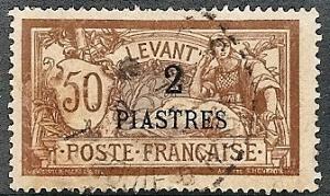 France-Off. Turkey 35 Used 1902 2pi on 50c Liberty & Peace