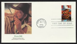 #3083-3086 32c Folk Heroes, Fleetwood FDC **ANY 4=FREE SHIPPING**