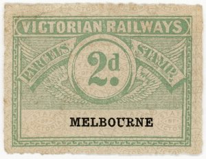 (I.B) Australia - Victoria Railways : Parcel Stamp 2d (Melbourne) 1934