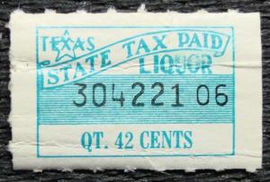 US Texax Liquor Tax  MNH Single