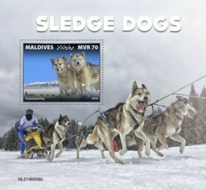 Maldives - 2019 Sledge Dogs - Stamp Souvenir Sheet - MLD190606b